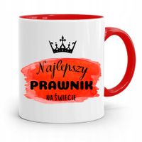 Kubek Czerwony Prawnika Najlepszy Prawnik Świata Z Nadrukiem Ze Zdjęciem