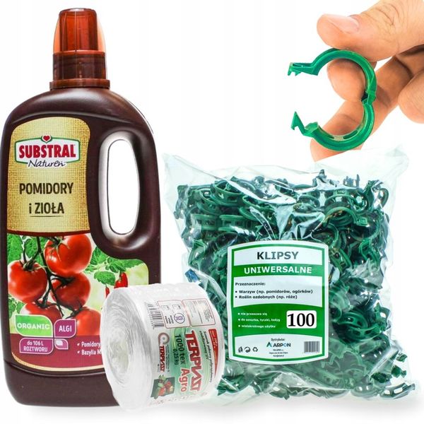 NATURALNY NAWÓZ DO POMIDORÓW I ZIÓŁ Z SZNUREK 250m Z 100x KLIPS ZAPINKA zdjęcie 1