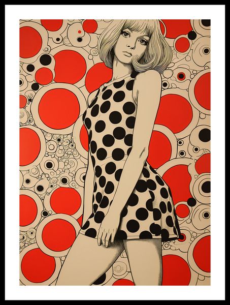 Plakat 39,5x55cm Czerwone Kropki zdjęcie 3