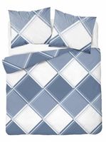 Pościel flanelowa 220x200cm. Flanela bawełniana gruba - kratka niebieska