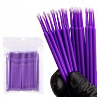 MIKRO APLIKATORY DO RZĘS BEZWŁÓKIENKOWE FIOLETOWE 100 szt