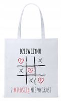 Dla Dziewczyny Żony Torba Eco Biała Shopper Z Nadrukiem Ze Zdjęciem