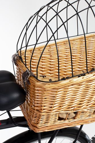Kosz wiklinowy na rower transporter na bagażnik dla psa kota + poduszka na Arena.pl