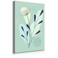 Obraz Na Płótnie Do Salonu Kwiaty Liście Natura Styl Boho 20cm x 30cm