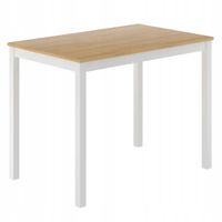 stół drewno kauczukowe kuchenny 4 osobowy prostokąt dąb naturalny 110x70cm