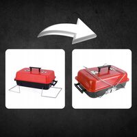 GRILL TURYSTYCZNY PRZENOŚNY WĘGLOWY SKŁADANY BBQ KEMPINGOWY WALIZKA POJEMNY