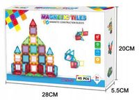 KLOCKI MAGNETYCZNE 3D konstrukcyjne DUŻE EL. Zestaw 45 el. Magnetic Tiles