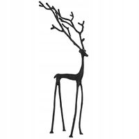 RENIFER FIGURKA DUŻA 68cm świąteczna metalowa czarna matowa jeleń ozdoba