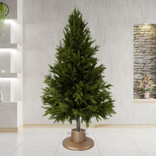 Stojak na choinkę H5110GO – złoty stojak z pojemnikiem na wodę, dla drzewek do 2,1 m na Arena.pl