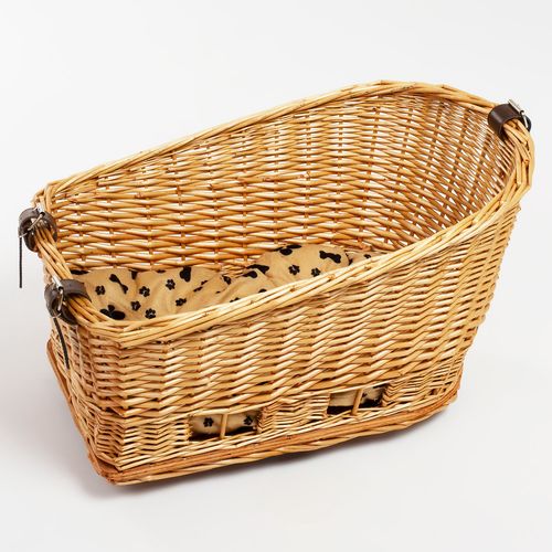 Kosz wiklinowy na rower transporter na bagażnik dla psa kota + poduszka na Arena.pl