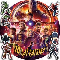 OPŁATEK NA TORT 20CM - AVENGERS MARVEL + IMIĘ + ! 15CM 18CM