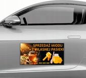 MAGNES na samochód auto reklamowy 30x60 cm SPZREDAŻ MIODU Z PASIEKI