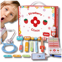 doktor drewniany zestaw lekarski lekarz stetoskop walizka dla dzieci