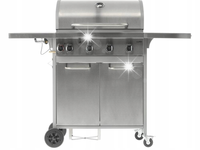 LUND GRILL OGRODOWY GAZOWY 4+1 Z POKRYWĄ I PÓŁKAMI AKKA RUSZT ŻELIWNY 16KW