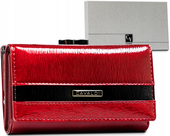 duży portfel damski ze skóry naturalnej na zatrzask i bigiel - 4u cavaldi