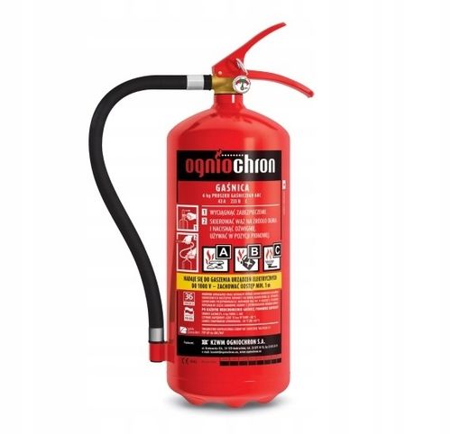 Gaśnica proszkowa 6 kg GP- 6x ABC OGNIOCHRON wieszak + znak na Arena.pl