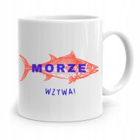 Kubek Prezent Wędkarza Rybaka Morze Wzywa! Z Nadrukiem Ze Zdjęciem