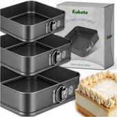 3x TORTOWNICA ZESTAW KWADRAT DO PIECZENIA CIAST BLACHA NON-STICK