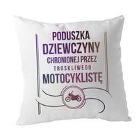 Poduszka dziewczyny chronionej przez troskliwego motocyklistę - poduszka