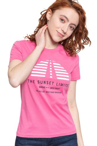 LEE T SHIRT DAMSKI SUNSET TEE CHROME PINK L42XEPNE S na Arena.pl