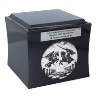 Urna pogrzebowa - Szachy, Tematyczna urna kremacyjna Czarna / Plakietka