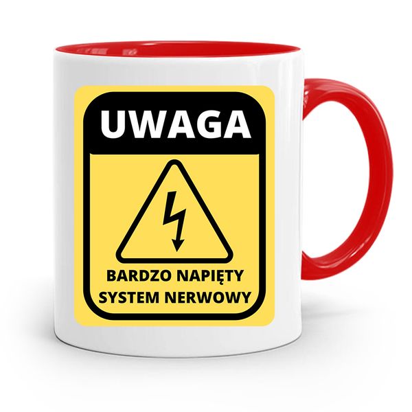 Kubek Czerwony Śmieszny Zabawny Napięty System Z Nadrukiem Ze Zdjęciem zdjęcie 1