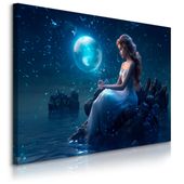 Obraz Do Sypialni Kobieta Nocą Motyle Abstrakcja Do Salonu 90cm x 60cm