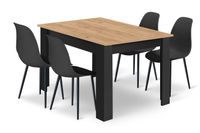 Stół z krzesłami 120x80 cm artisan + 4 czarne krzesła kuchnia jadalnia