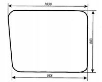 Szyba boczna - bok spycharko-koparki Ostrówek stary typ