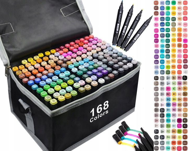 Markery alkoholowe flamastry mazaki pisaki dwustronne touch podstawka 168 zdjęcie 7