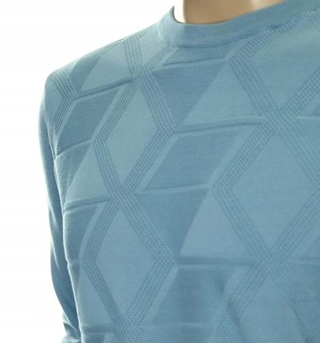 STROKERS klasyczny sweter męski z bawełny ze wzorem  M błękitny na Arena.pl