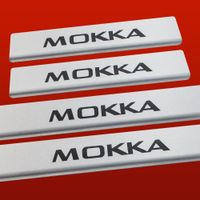 Listwa progowa OPEL MOKKA Stal nierdzewna 304 mat z czarnymi literami 4szt