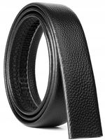 Męski Pasek Wymienny Bez Klamry Eko Skóra Czarny