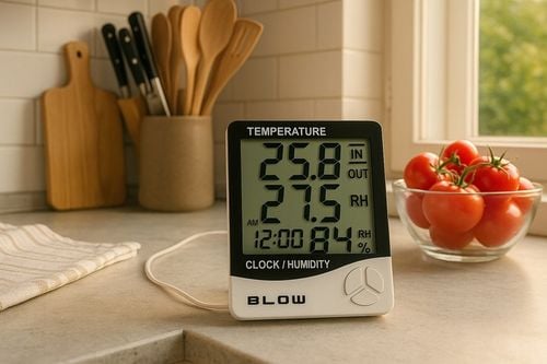 TERMOMETR STACJA POGODY POGODOWA HIGROMETR ZEGAR BATERIA ZESTAW SONDA na Arena.pl