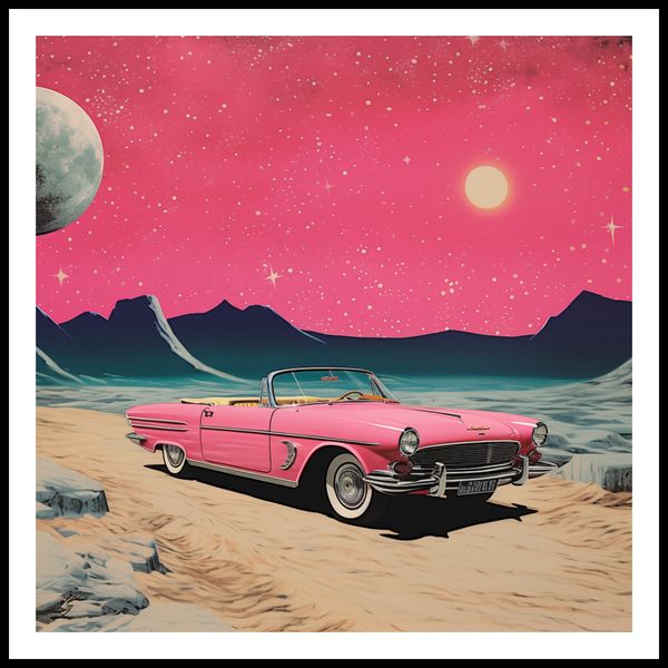 Plakat 100x100cm Kabriolet W Kosmosie zdjęcie 3