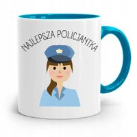Kubek Błękitny Dla Policjanta Super Policjantka Z Nadrukiem Ze Zdjęciem