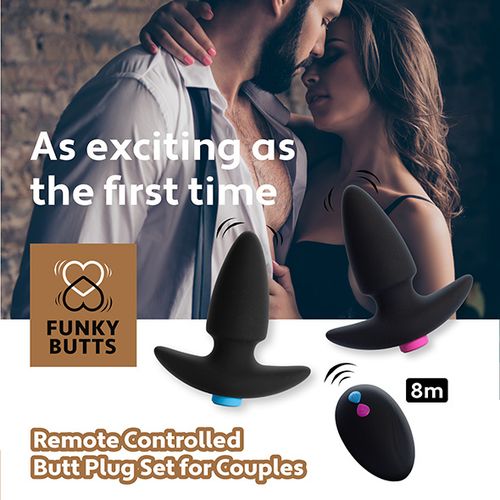 feelztoys   funkybutts remote controlled butt plug set for couples na Arena.pl