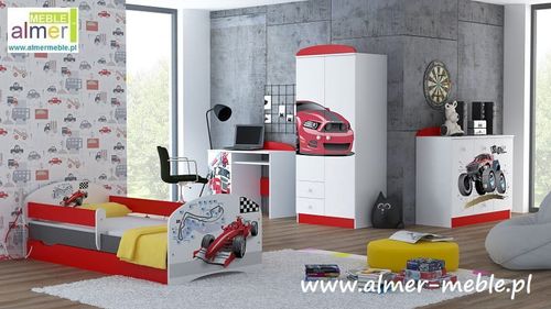 biurko dla chłopca pokój dziecka meble dziecięce RAJD 11 NB7 grafika auta na Arena.pl