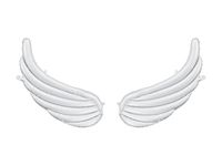 Balon foliowy do girland na ściankę Białe Skrzydła, 104x60 cm