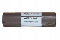 Worki na śmieci odpady Profil 240L brąz BIO 10 szt