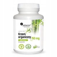 Aliness KRZEM ORGANICZNY z bambusa 150 mg 100 kaps Jędrna skóra Mocne włosy