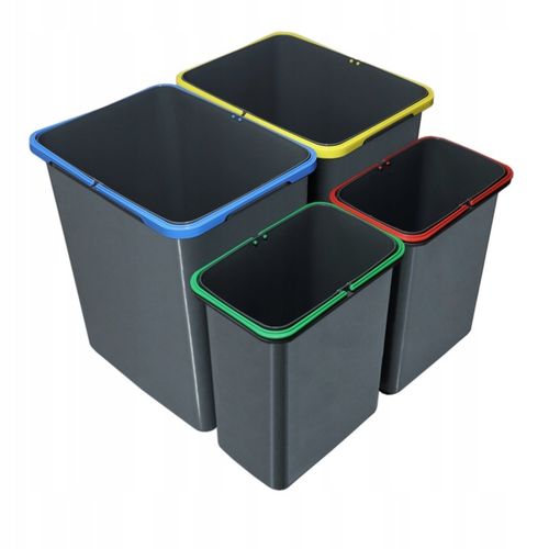 Zestaw koszy do segregacji śmieci 2x20L 2x8L do szafek min 50cm Merill na Arena.pl