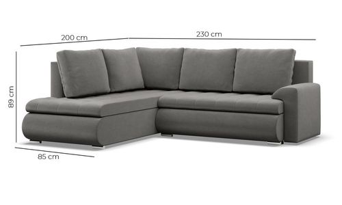 Narożnik z otomaną, prawy, BOSCO, ekoskóra, 230x200x89, biały| TYLETEGOTU na Arena.pl