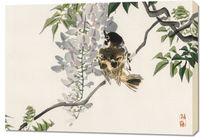 Obraz 100x70cm Sparrow on a Branch, Kōno Bairei Japoński Vintage do Salonu