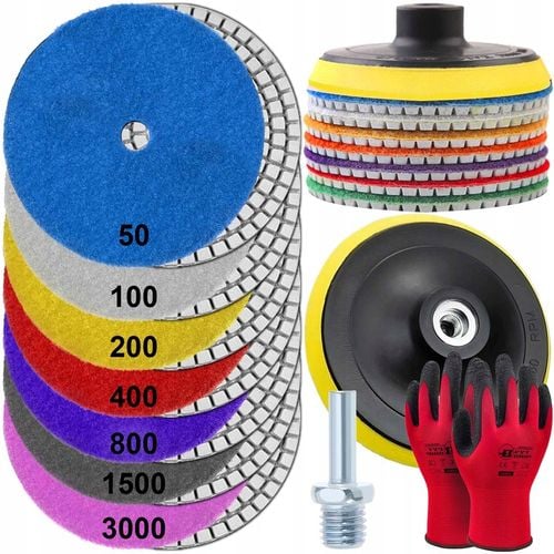 ZESTAW TARCZE DIAMENTOWE DO SZLIFOWANIA I POLEROWANIA PŁYTEK KRAWĘDZI na Arena.pl