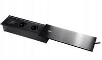 Gniazdo Nablatowe Chowane w Blat Zasuwane Wpuszczane 230V USB-A 1,5m czarne