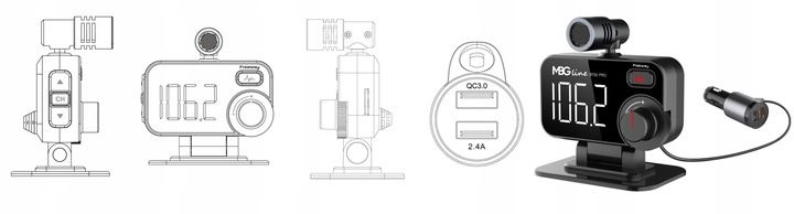 Transmiter FM Bluetooth 5.0 ładowarka USB QC 3.0 zdjęcie 5