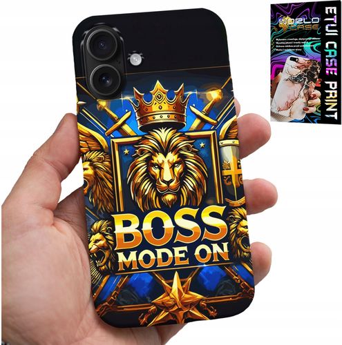ETUI DO IPHONE 16 PLUS - BOSS LEW Z KORONĄ NA TARCZY CASE + FOLIA na Arena.pl