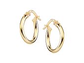 Eleganckie pozłacane srebrne kolczyki gładkie koła kółka polerowane połysk srebro 925 G0031G