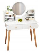 TOALETKA KOSMETYCZNA Z LUSTREM MAKIJAŻ BIAŁA DUŻA SKANDYNAWSKA LOFT